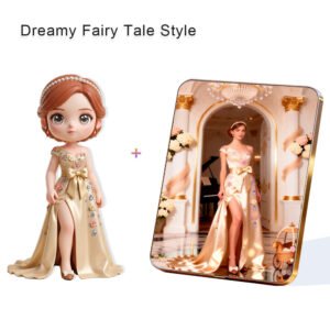 Dreamy Fairy Tale style Custom 3D Figure & 10" Photo Frame