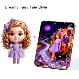 Dreamy Fairy Tale Style Custom 3D Figure & 10" Photo Frame