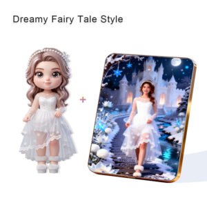 Dreamy Fairy Tale style Custom 3D Figure & 10" Photo Frame