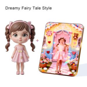 Dreamy Fairy Tale Style Custom 3D Figure & 10" Photo Frame
