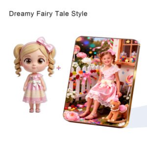 Dreamy Fairy Tale Style Custom 3D Figure & 10" Photo Frame