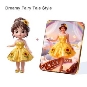 Dreamy Fairy Tale style Custom 3D Figure & 10" Photo Frame
