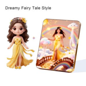 Dreamy Fairy Tale style Custom 3D Figure & 10" Photo Frame