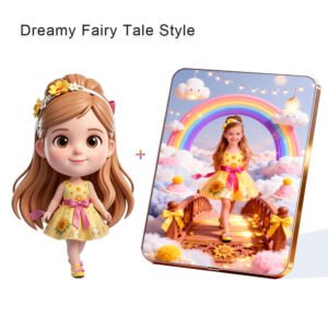 Dreamy Fairy Tale Style Custom 3D Figure & 10" Photo Frame