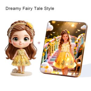 Dreamy Fairy Tale Style Custom 3D Figure & 10" Photo Frame