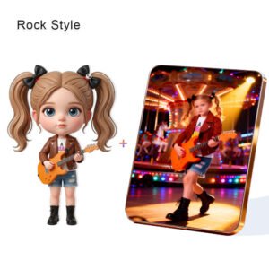 Rock Style Custom 3D Figure & 10" Photo Frame