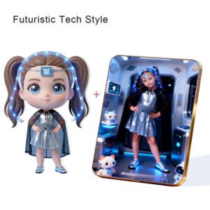 Futuristic Tech Style Custom 3D Figure & 10" Photo Frame