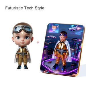 Futuristic Tech style Custom 3D Figure & 10" Photo Frame