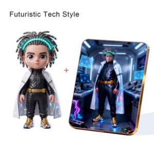 Futuristic Tech style Custom 3D Figure & 10" Photo Frame