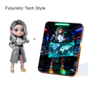 Futuristic Tech style Custom 3D Figure & 10" Photo Frame