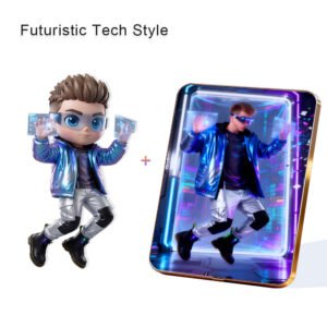 Futuristic Tech style Custom 3D Figure & 10" Photo Frame