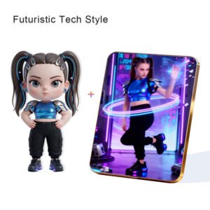 Futuristic Tech style Custom 3D Figure & 10" Photo Frame