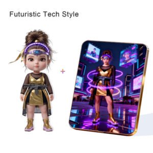 Futuristic Tech style Custom 3D Figure & 10" Photo Frame