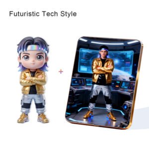 Futuristic Tech style Custom 3D Figure & 10" Photo Frame