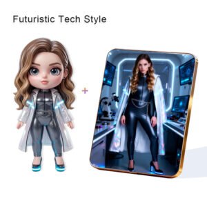 Futuristic Tech style Custom 3D Figure & 10" Photo Frame