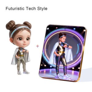Futuristic Tech Style Custom 3D Figure & 10" Photo Frame