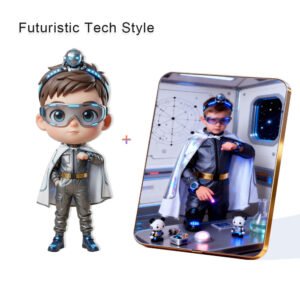 Futuristic Tech Style Custom 3D Figure & 10" Photo Frame
