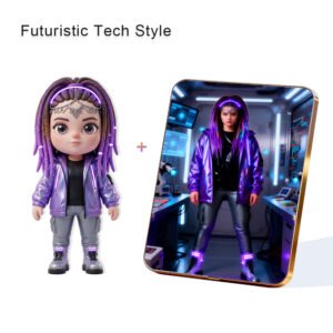 Futuristic Tech style Custom 3D Figure & 10" Photo Frame