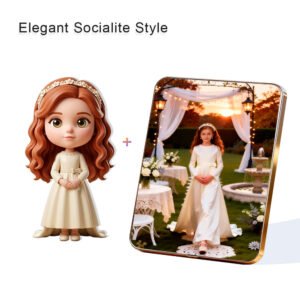 Elegant Socialite Style Custom 3D Figure & 10" Photo Frame