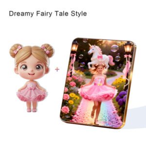 Dreamy Fairy Tale Style Custom 3D Figure & 10" Photo Frame