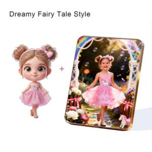 Dreamy Fairy Tale Style Custom 3D Figure & 10" Photo Frame