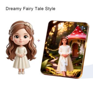 Dreamy Fairy Tale Style Custom 3D Figure & 10" Photo Frame