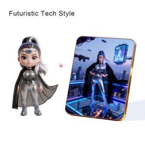 Futuristic Tech style Custom 3D Figure & 10" Photo Frame