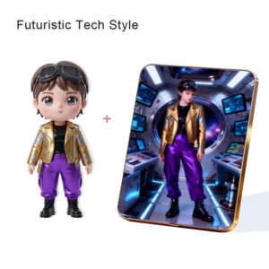 Futuristic Tech style Custom 3D Figure & 10" Photo Frame